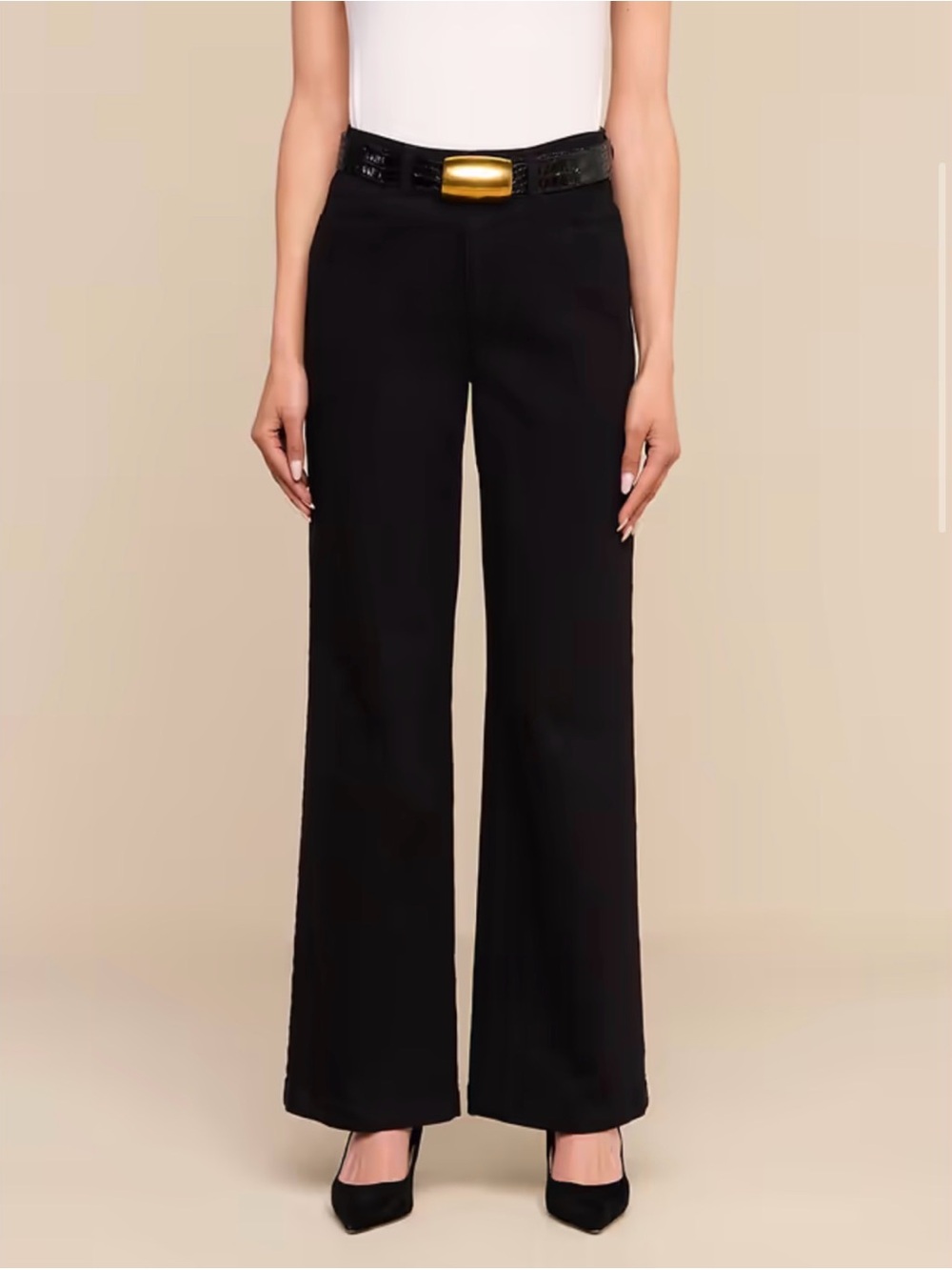 L'AGENCE Scottie Wide-Leg Jeans in Noir
